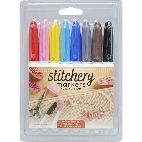 Leisure Arts&#xAE; 8 Color Stitchery Fabric Marker Set